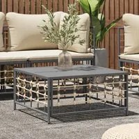 Tavolo da Giardino Antracite 70x70x34 cm in Polyrattan 364133