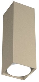 Plafoniera Moderna Cubica Plate Metallo Sabbia 1 Luce Gx53 25Cm