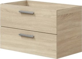 Mobile Da Bagno Sospeso 80 Cm 2 Cassetti Con Lavabo Nexa Rovere Canadian