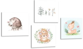 Set di quadri – Animali in colori tenui