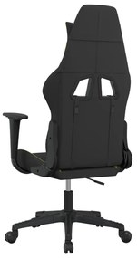 Sedia da gaming nero e verde chiaro in tessuto
