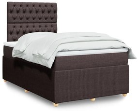 Giroletto A Molle Con Materasso Marrone Scuro 120x200cm Tessuto /