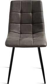 Sedia da cucina in ecopelle Antracite e gambe metallo nere - ARCA 2 sedie