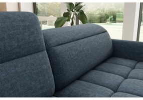 Divano angolare blu allungabile/con contenitore (con penisola a sinistra/a L) e rivestimento in velluto Barea – ELTAP