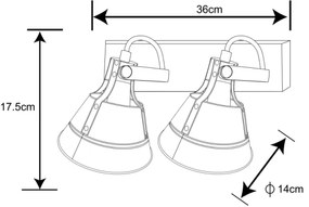 Globo 15366Z-2 - Faretto GÜNTHER 2xE27/60W/230V
