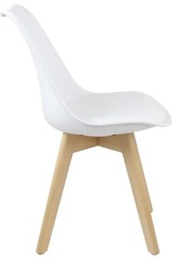 Sedia Nordica Con Gambe In Legno Bianca E Cuscino Design Moderno