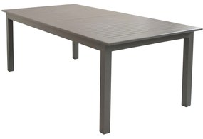 ARGENTUM - set tavolo in alluminio cm 220/280 x 100 x 75 h con 6 poltrone Aulus