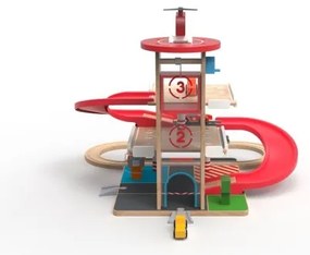 2Kids Toys - Garage in legno con binario del treno