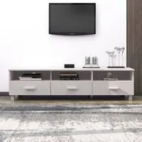 Mobile TV HAMAR Bianco 158x40x40 cm in Legno Massello di Pino 340473