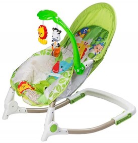 Sedia a dondolo per bambini ECOTOYS in verde con melodie