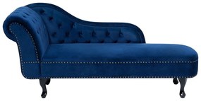 Chaise longue sinistra in velluto blu NIMES Beliani