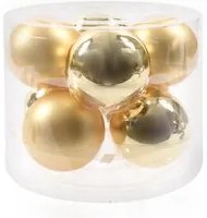 Confezione 8 palline natale 8 cm Oro