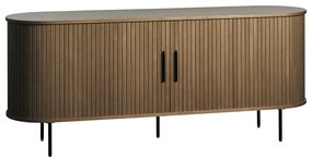 Cassettiera marrone con effetto rovere con ante scorrevoli 180x76x45 cm Nola – Unique Furniture