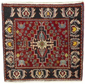 Shiraz Tappeto 60 x 60 Rosso (Iran) Annodato A Mano