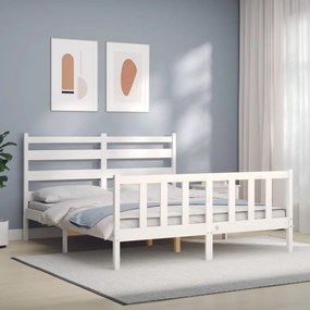 Giroletto Senza Materasso Bianco 160x200 Cm Legno Massello Pino /