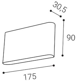 LED2 - Lampada da parete per esterni FLAT 2xLED/5W/230V IP65 nero