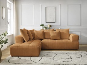 Divano angolare color senape (penisola a sinistra/a L) con rivestimento in ciniglia Whesley – Bobochic Paris