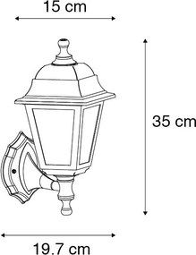 Lampada da parete intelligente per esterni nera IP44 con WiFi ST64 - Capital