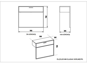 Consolle da parete POLKA 76,8x90 cm oro/nero