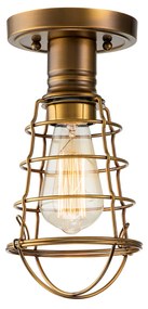 Plafoniera Industrial Nordica Mixon Acciaio Ottone Anticato 1 Luce E27