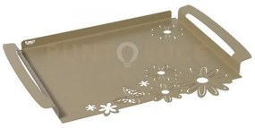 Vassoio piccolo margherite miele in ferro 37x26cm