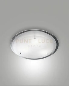 Hill plafoniera bianca d.40cm in vetro e metallo 2 luci attacco e27