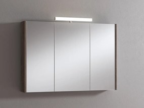 Pensile con luce Akira rovere scuro L 100 x H 70 x P 15.5 cm
