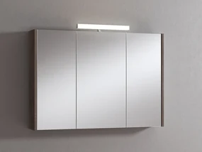 Pensile con luce Akira rovere scuro L 100 x H 70 x P 15.5 cm