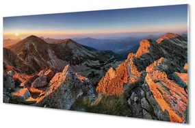Quadro acrilico Montagne Sunset 100x50 cm