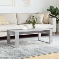 Tavolino Salotto Grigio Cemento 102x50x35 cm Legno Multistrato 823362