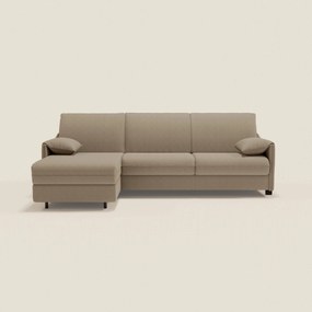 Primula divano letto angolare con materasso H18 cm - penisola contenitore in tessuto smacchiabile T05