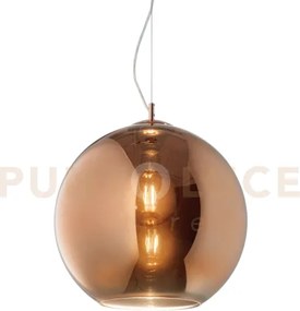 Nemo sospensione 1 luce attacco e27 40cm in vetro soffiato rame