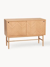 Credenza in legno di quercia con motivo spina di pesce Herringbone