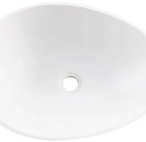 Lavabo da appoggio ovale in resina L 53 x H 16 x P 38 cm bianco opaco