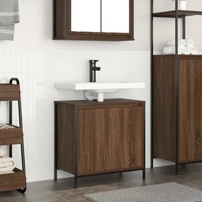 Mobile Lavabo Da Bagno Rovere Marrone 60x34,5x60 Cm /