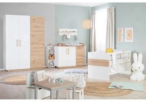 Lettino in colore bianco e naturale 70x140 cm Lion - Roba