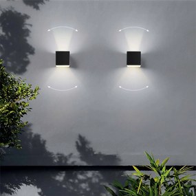 Applique LED Cubo 10W IP65 Nero - 2CCT Colore Bianco Variabile CCT