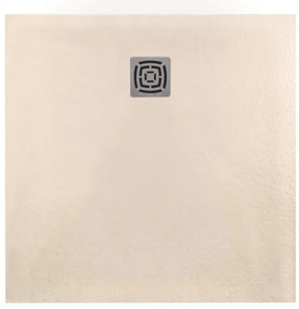 Piatto doccia in resina FS25 sabbia L 90 x L 90 x H 3 cm effetto pietra