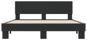 Giroletto nero 150x200 cm in legno multistrato e metallo