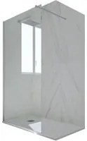 Parete doccia Walk-in da 100 CM H 200 Vetro Trasparente Profilo Silver in pvc mod. Kolors