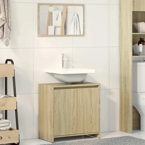 Set Mobili Da Bagno 2 Pz Rovere Sonoma İn Legno Multistrato /