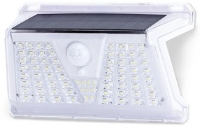 Applique 73 Led 1,2W Bianco con pannello solare IP65 Bianco freddo 6500K con sensore crepuscolare e di movimento Aigostar