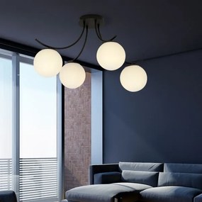 Lampadario a plafone BOSTON 4xE14/10W/230V nero