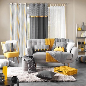 Tenda gialla e bianca 140x260 cm Ondulys – douceur d'intérieur
