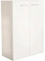 Armadietto da Bagno con 2 ante in Truciolare cm 68x34x95 - COLBY Colore: Bianco