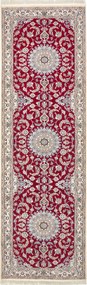 Nain Tappeto persiano 310x90 Rosso (Iran) Annodato A Mano