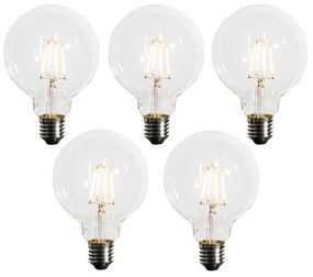 Set di 5 Lampadina LED dimmerabile E27 G95 5W 450lm 2200K