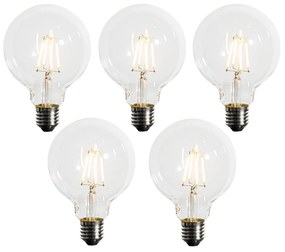 Set di 5 Lampadine LED E27 G95 Dimmerabili 5W 450LM 2200K
