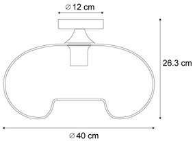 Lampada da soffitto Art Déco ottone con vetro ambra 40 cm - Busa