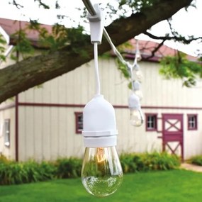 Catena da esterno 15xE27/10W/230V 15 m IP44 bianca